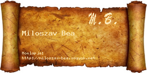 Miloszav Bea névjegykártya
